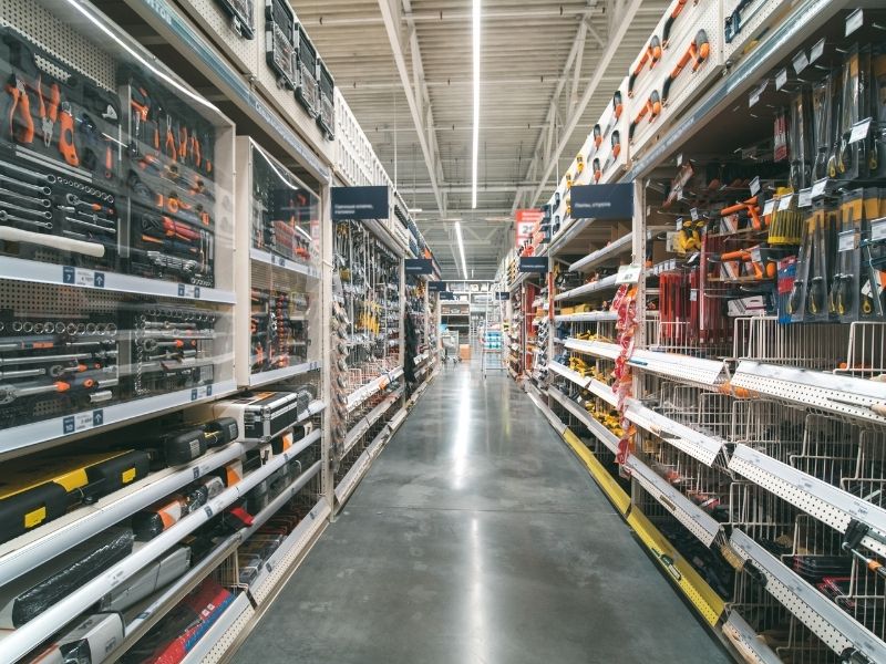 Tools and hardware aisle